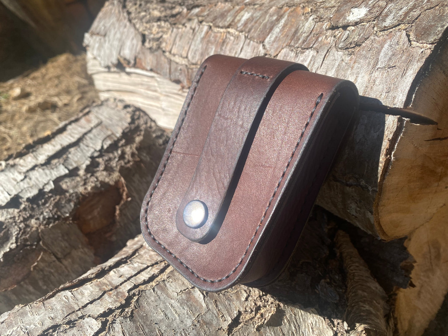 Handmade Leather Pouch with Belt Loop – Hand stitched