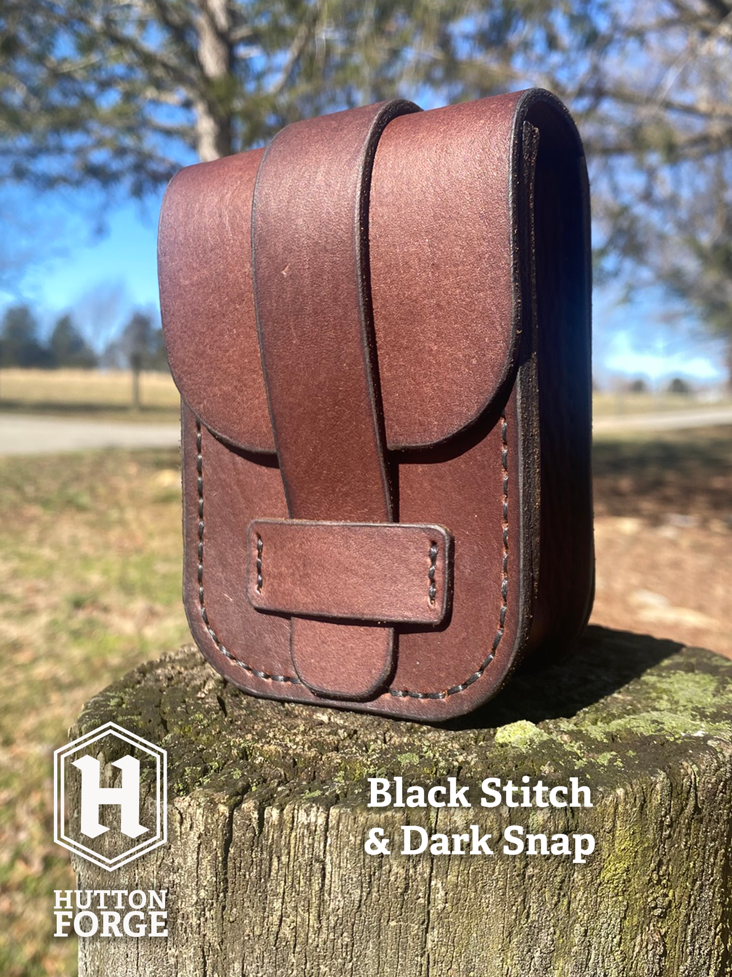 Handmade Leather Pouch with Belt Loop – Hand stitched