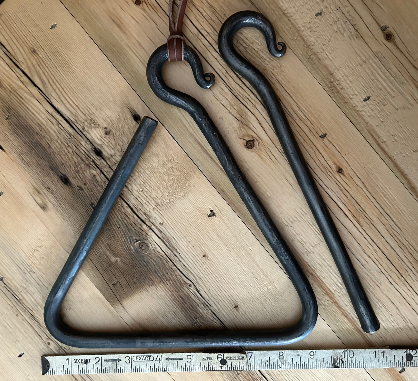 Hand Forged Dinner Triangle-Blacksmith Made Chuckwagon Bell