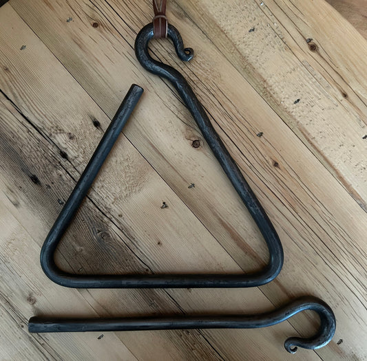 Hand Forged Dinner Triangle-Blacksmith Made Chuckwagon Bell