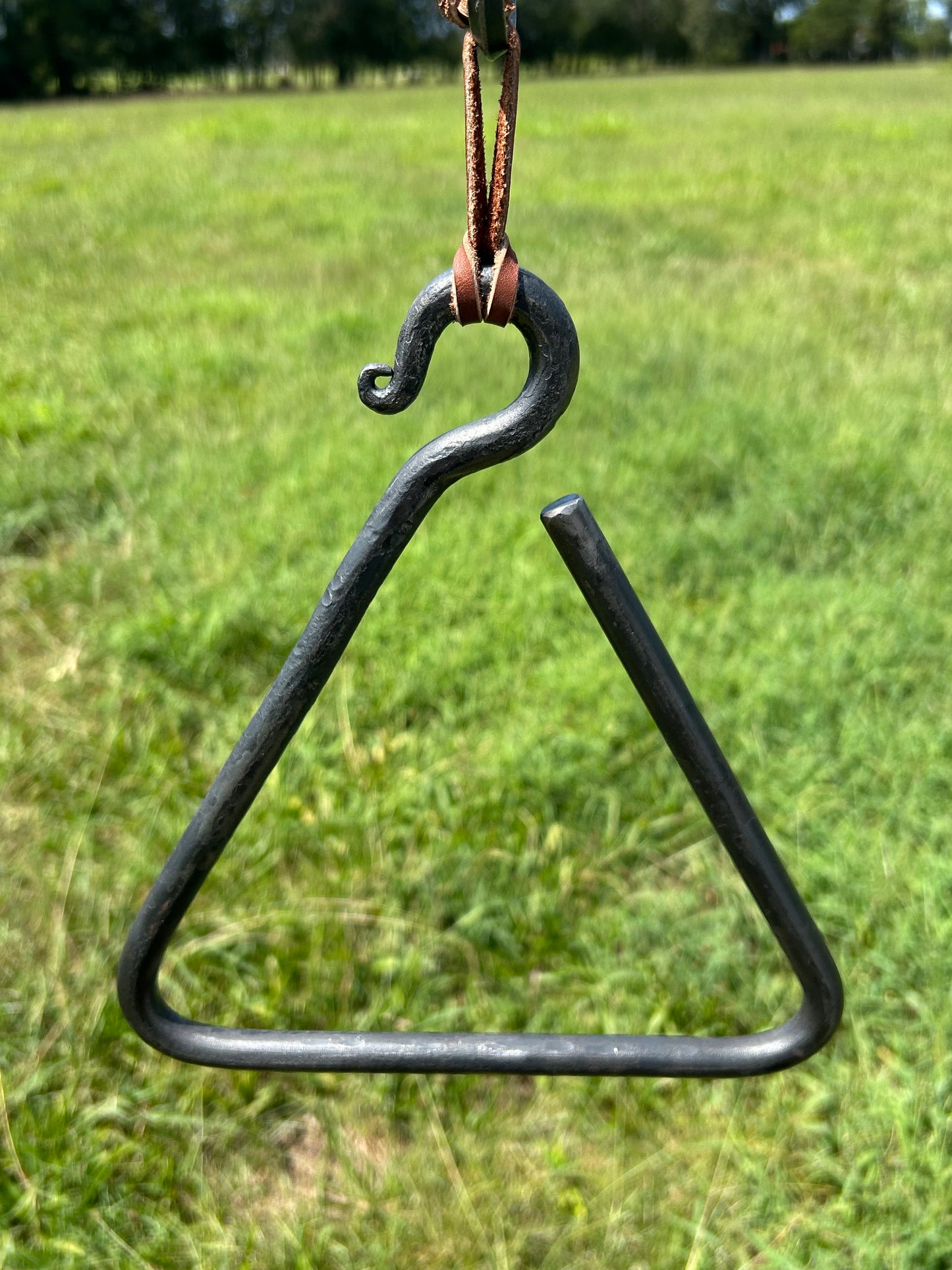 Hand Forged Dinner Triangle-Blacksmith Made Chuckwagon Bell