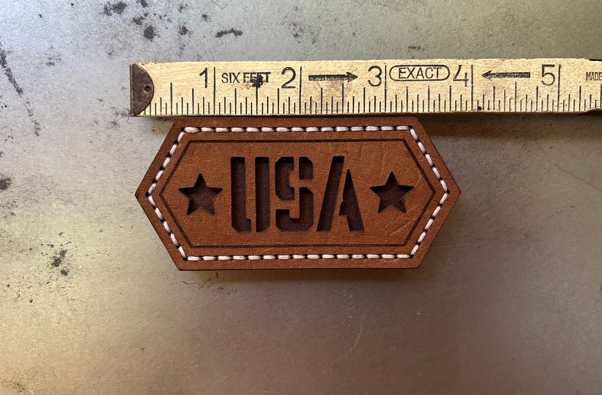 USA Badge Leather Magnet