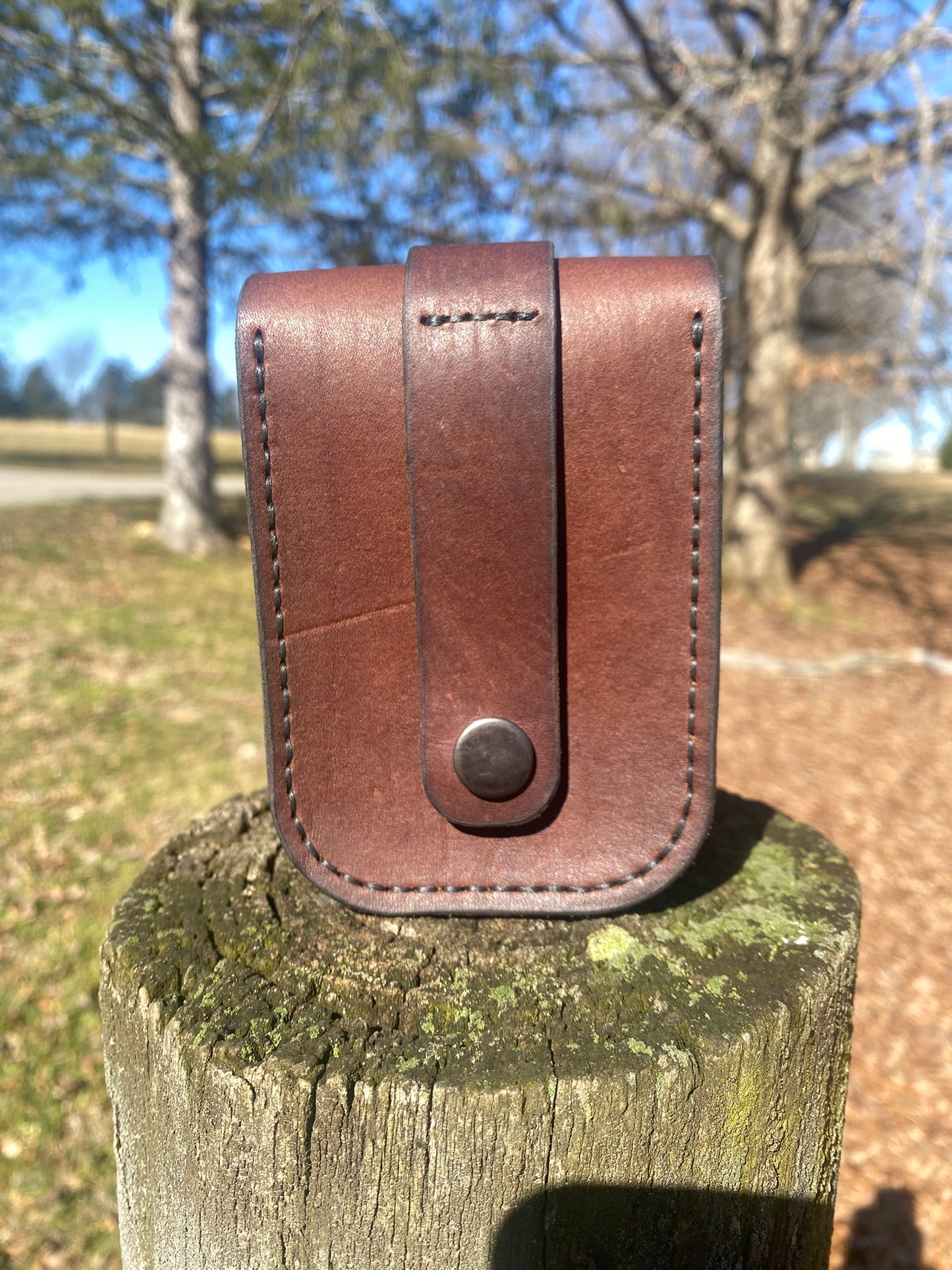 Handmade Leather Pouch with Belt Loop – Hand stitched